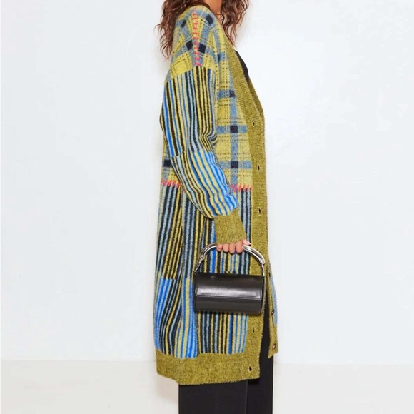 Simon Miller Castle Cardigan — Yellow Plaid / Stacked *NWT* - Picture 3 of 9